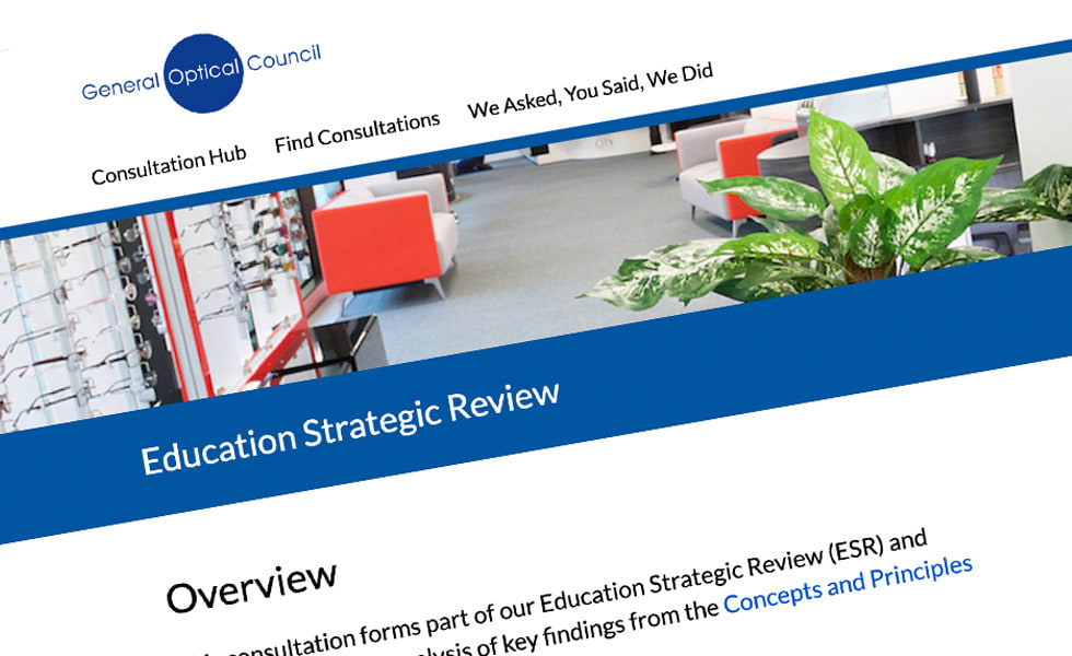 'screenshot of 'General Optical Council, UK