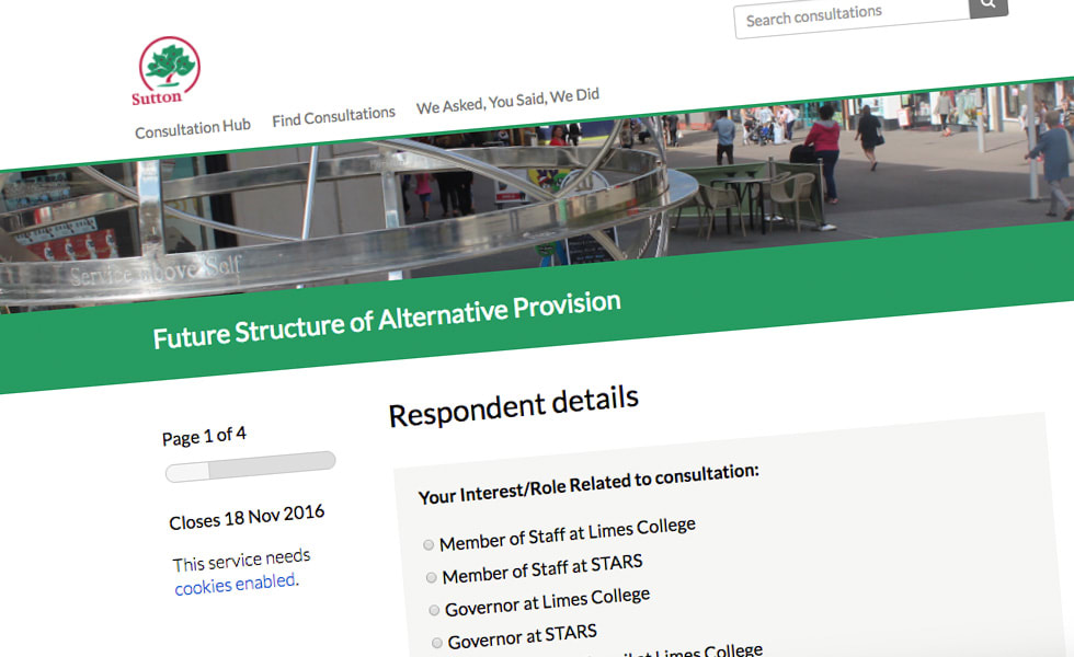 'screenshot of 'London Borough of Sutton, UK