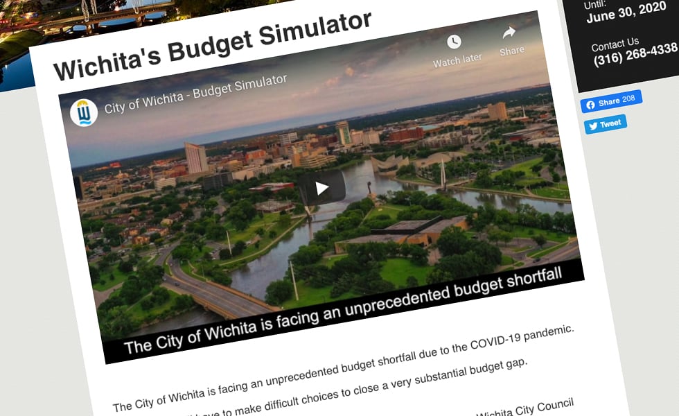 'screenshot of 'City of Wichita, Kansas, USA