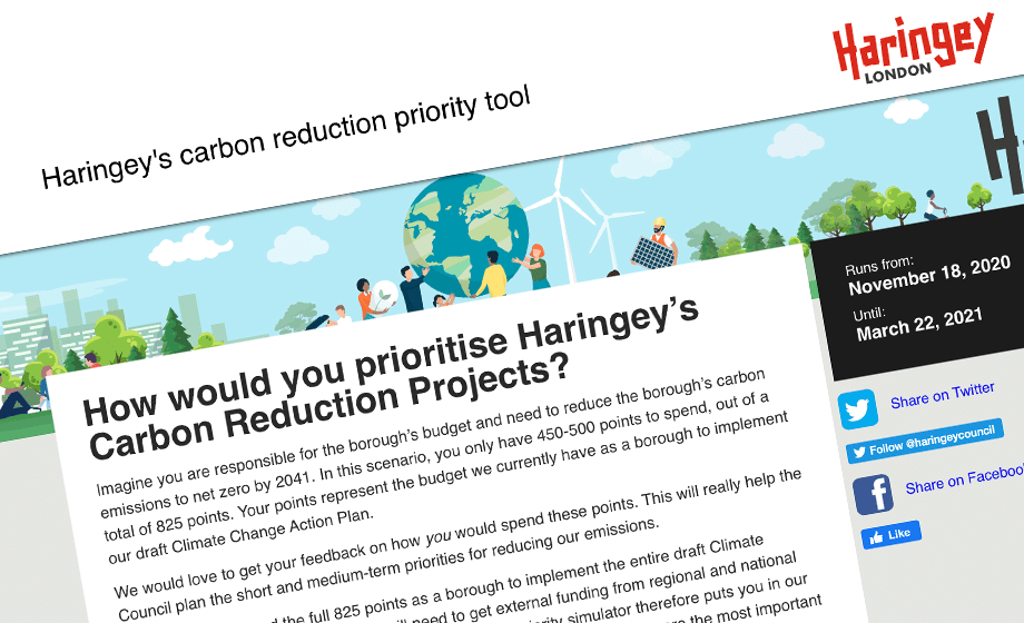 'screenshot of 'London Borough of Haringey Council, UK