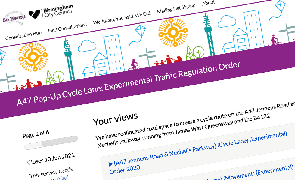 'screenshot of 'Birmingham City Council
