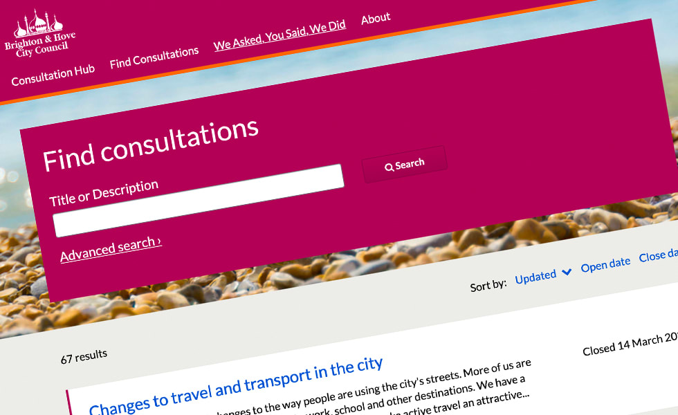 'screenshot of 'Brighton & Hove City Council, UK