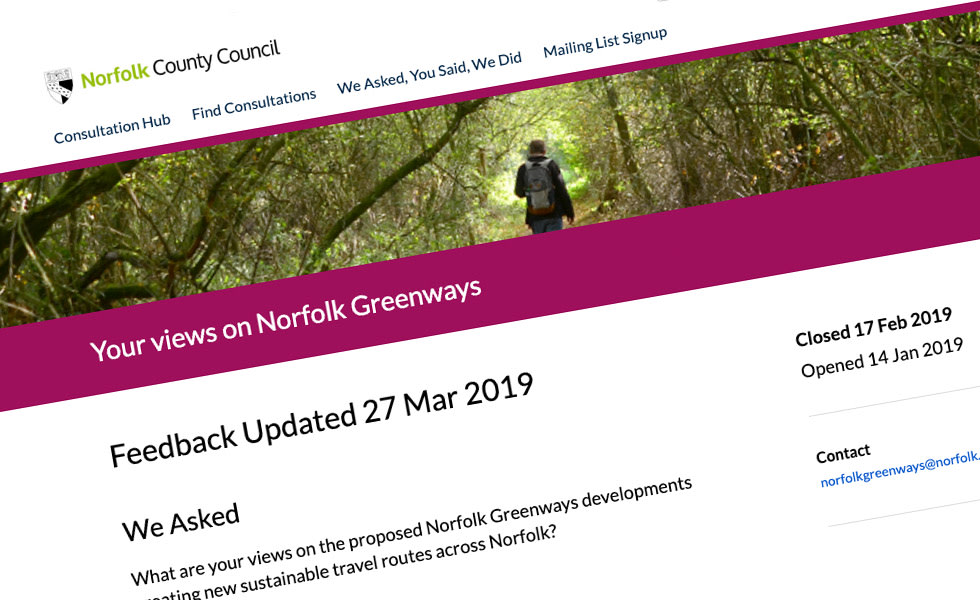 'screenshot of 'Norfolk County Council, UK