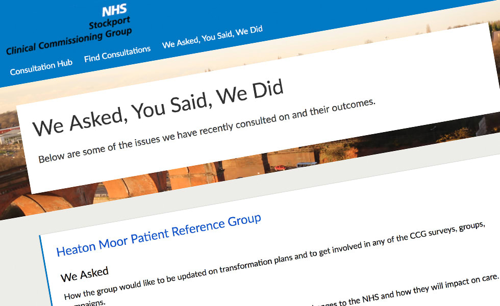'screenshot of 'Stockport Clinical Commissioning Group, UK
