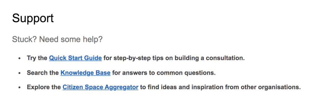 Screenshot showing Aggregator link in admin support page