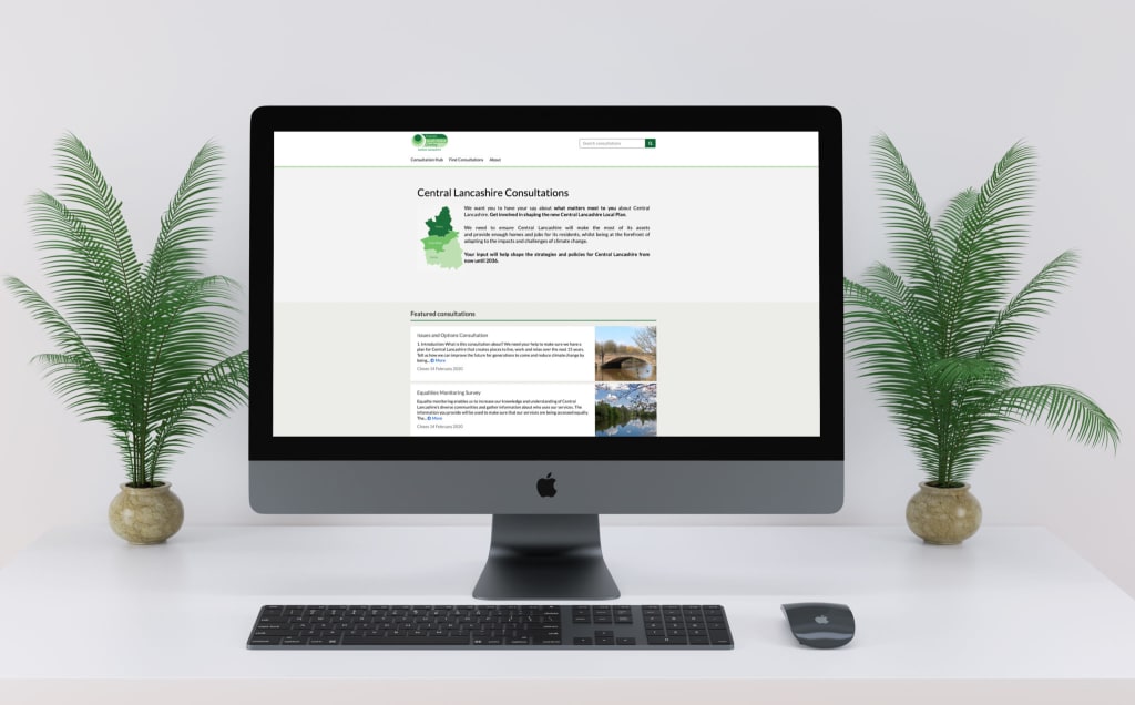 Screenshot of Central Lancashire's Local Plan engagement site on Citizen Space