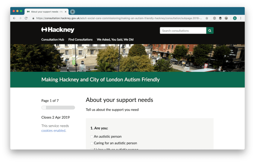 Hackney's consultation on making the area autism-friendly