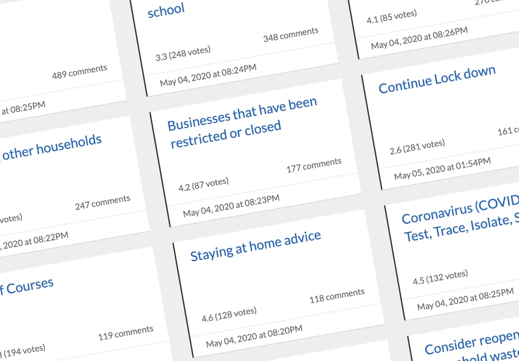 Screenshot of Scottish Government's Dialogue challenge