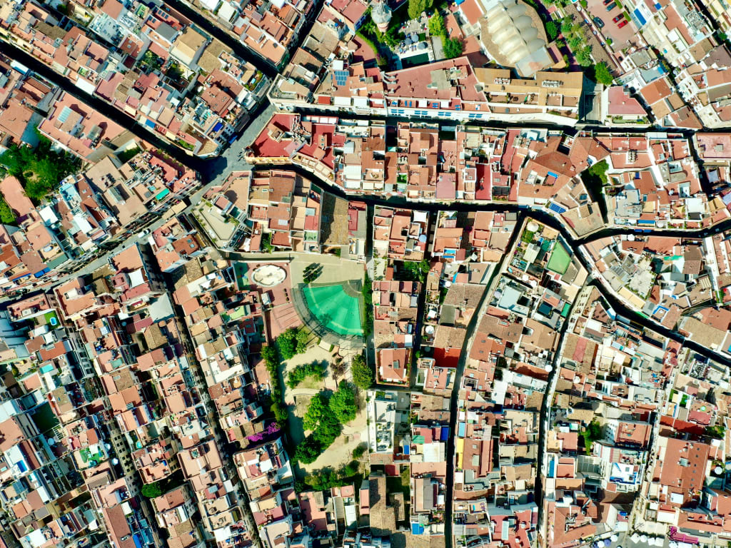 birds eye view of town planning