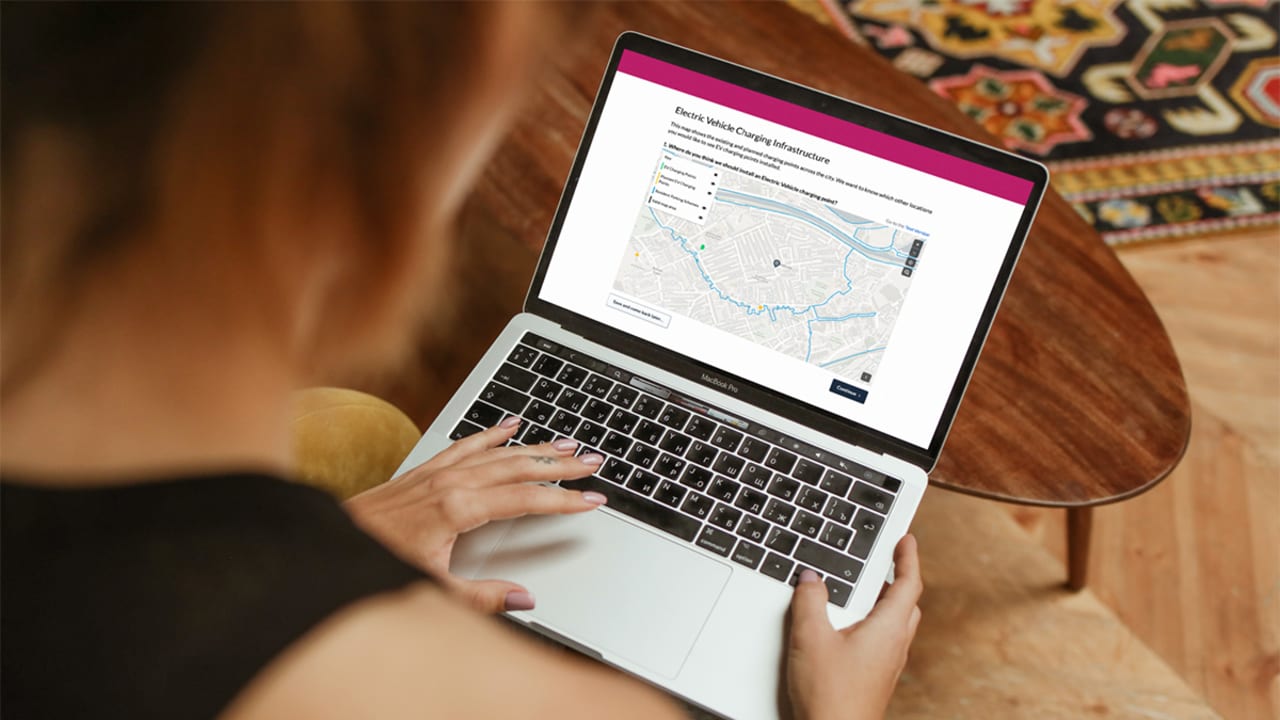 looking at Citizen Space Geospatial on a laptop