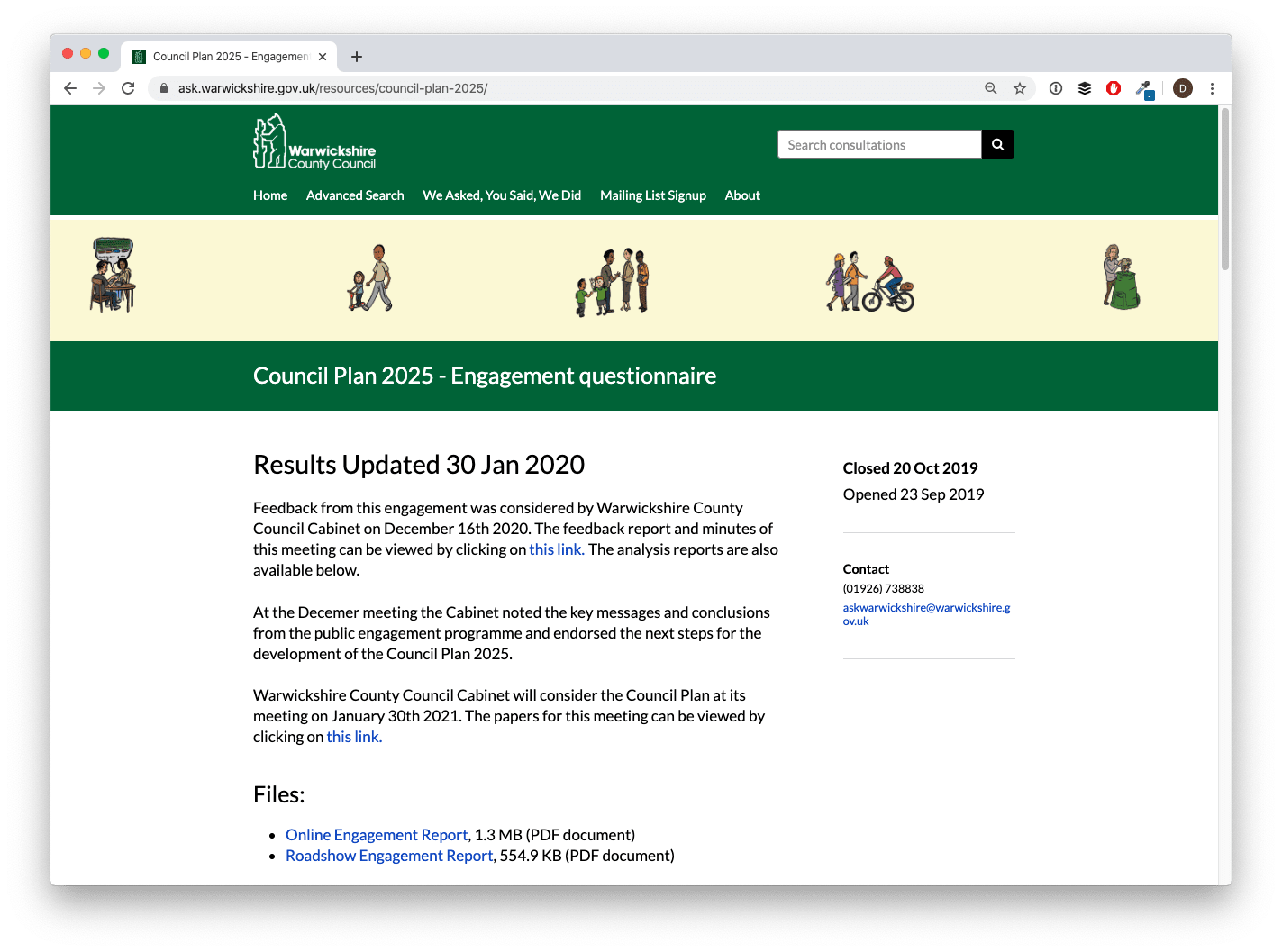 Integrated consultation feedback on Warwickshire County Council's 5-year plan