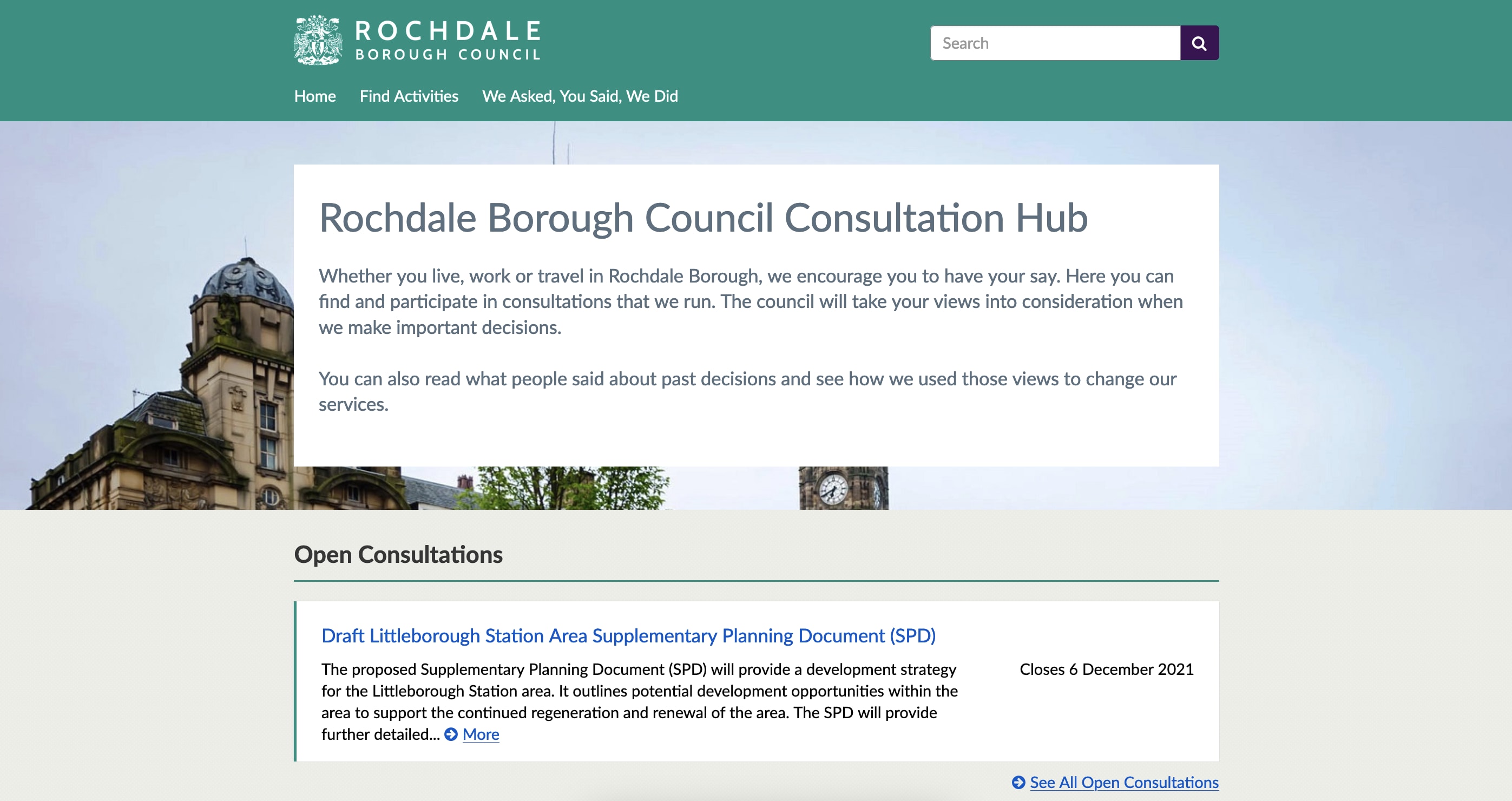 Rochdale Borough Council's Citizen Space hub