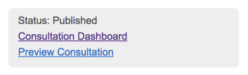 Image showing new 'consultation dashboard' link