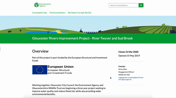 GIF scrolling through one of the Environment Agency's 'information boards'