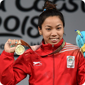 MiraBai Chanu with Olympic medal