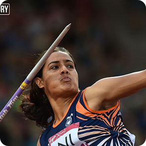 Annu Rani throwing javelin