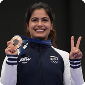 Manu Bhaker with Olympic medal