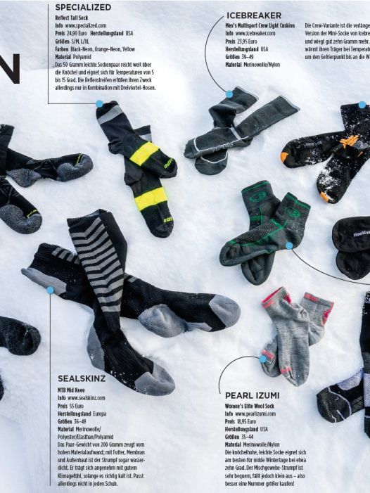 Test 2017: 10 Paar warme Socken für Rennradfahrer - Winter-Spezial: 10 Paar Rennradsocken im Test