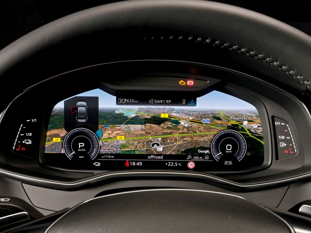 Das Virtual Cockpit zeigt mit gestochen scharfer Grafik vielfältige Informationen in verschiedenen Darstellungsoptionen an