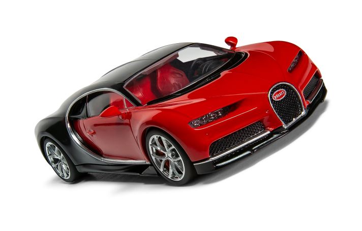 Ein Supersportwagen bleibt selten allein: Airfix bringt neben dem Huayra von Pagani auch noch den Bugatti Veyron als Plastikbausatz in der Baugröße 1:43 auf den Markt ]