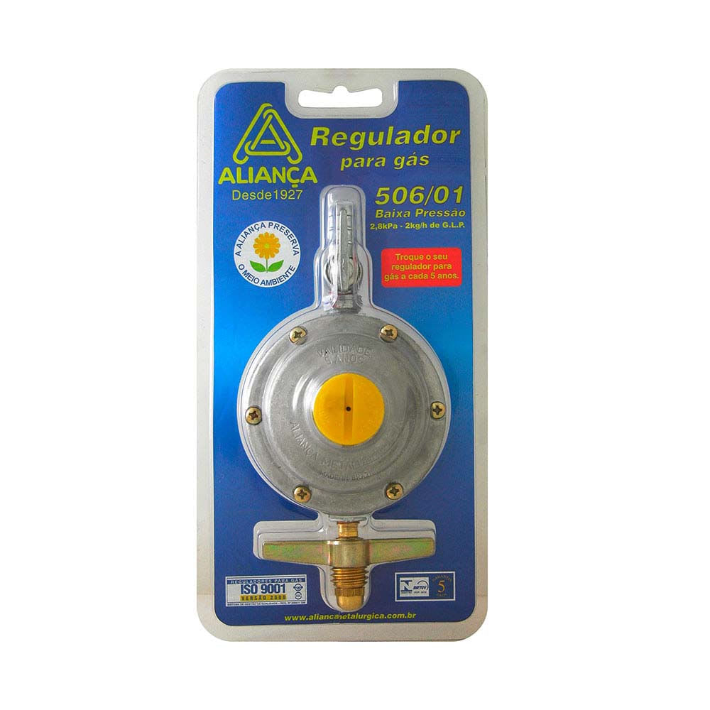 Regulador para gás 506/01 sem mangueira 2 kilos/hora Aliança