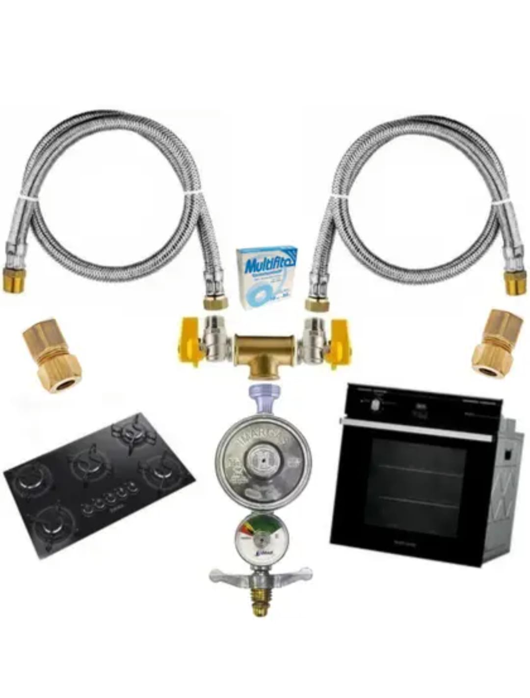 Kit  para instalação de Gás Forno e Cooktop