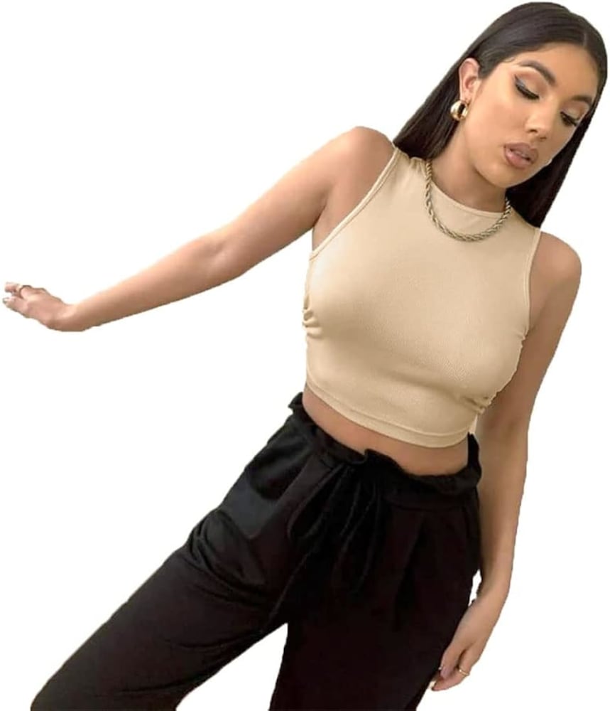 Crop Top - Beige (Cotton Blend)