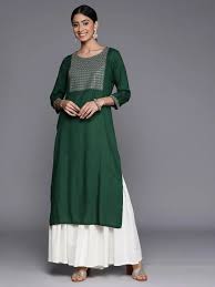 Designer Kurti - Green (Rayon)