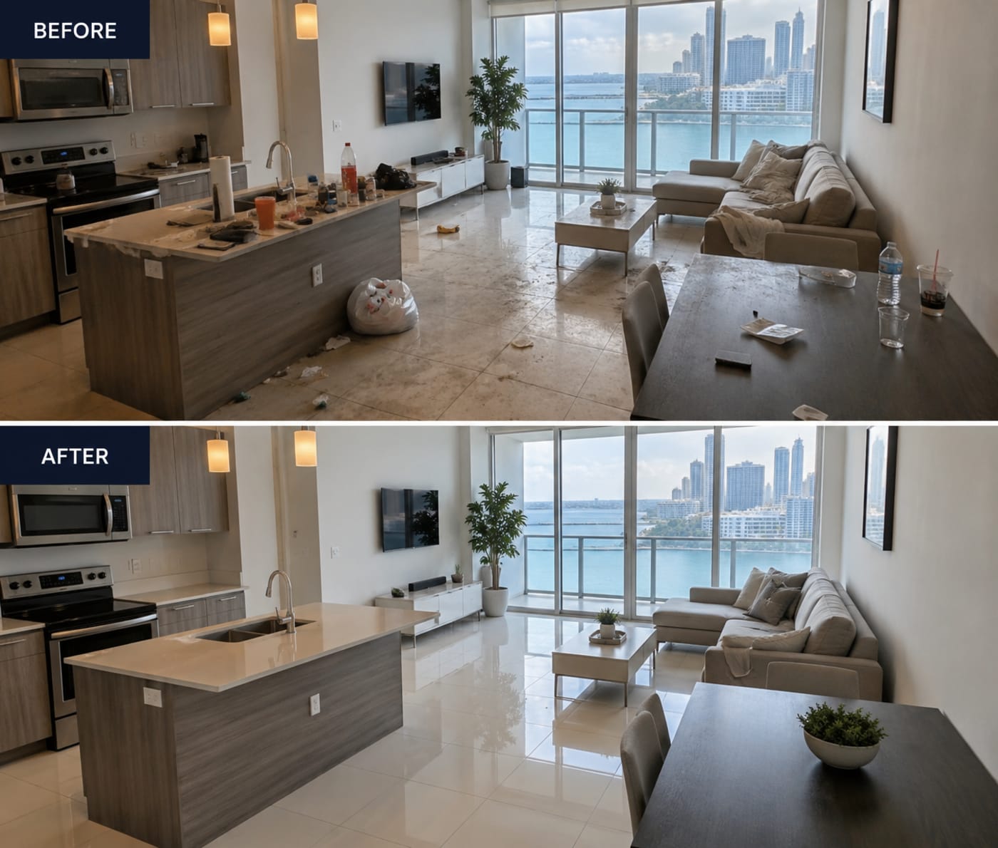 Before and after house cleaning Miami - Miami Tidy Clean
