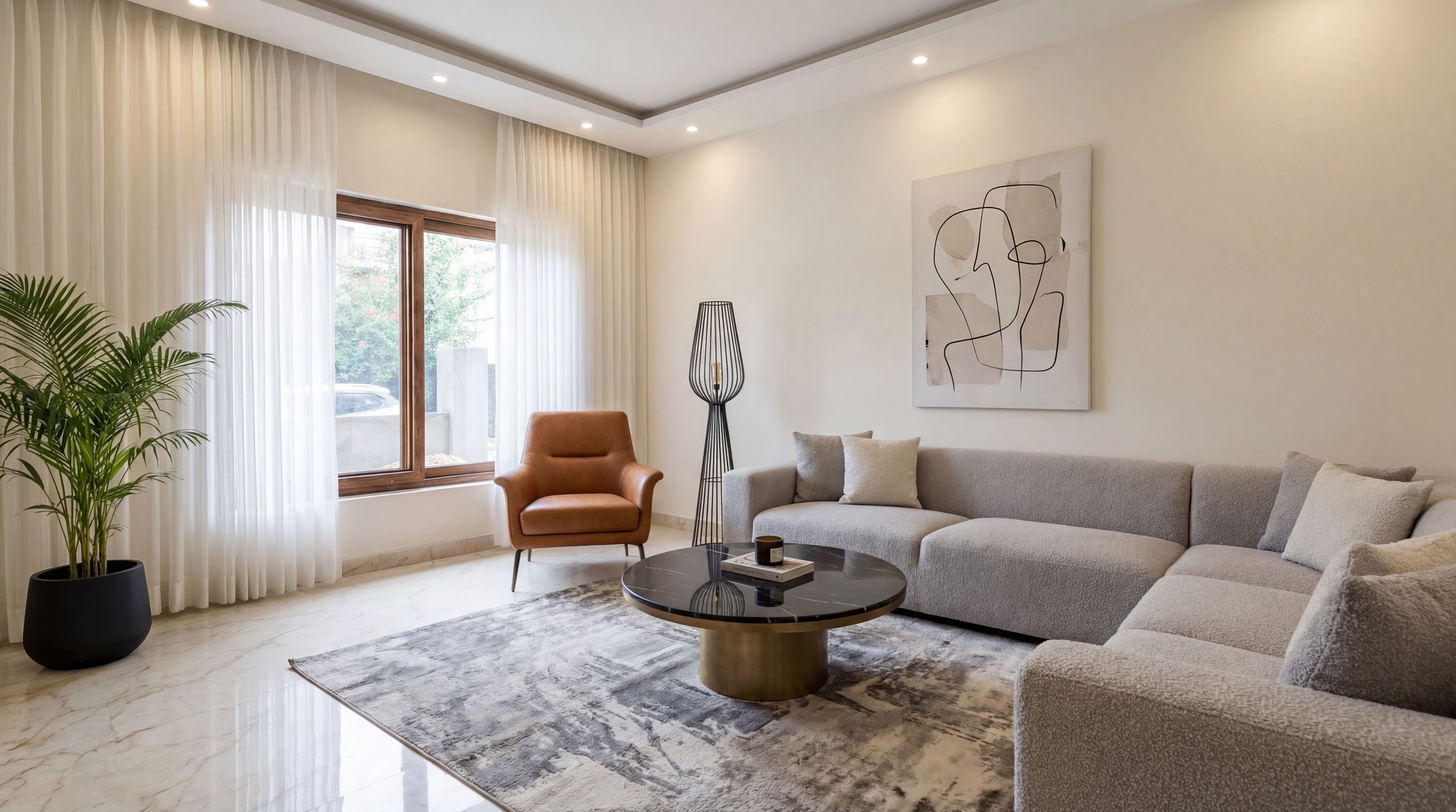 Interior restyled and furnished by FastRender's AI room enhancer