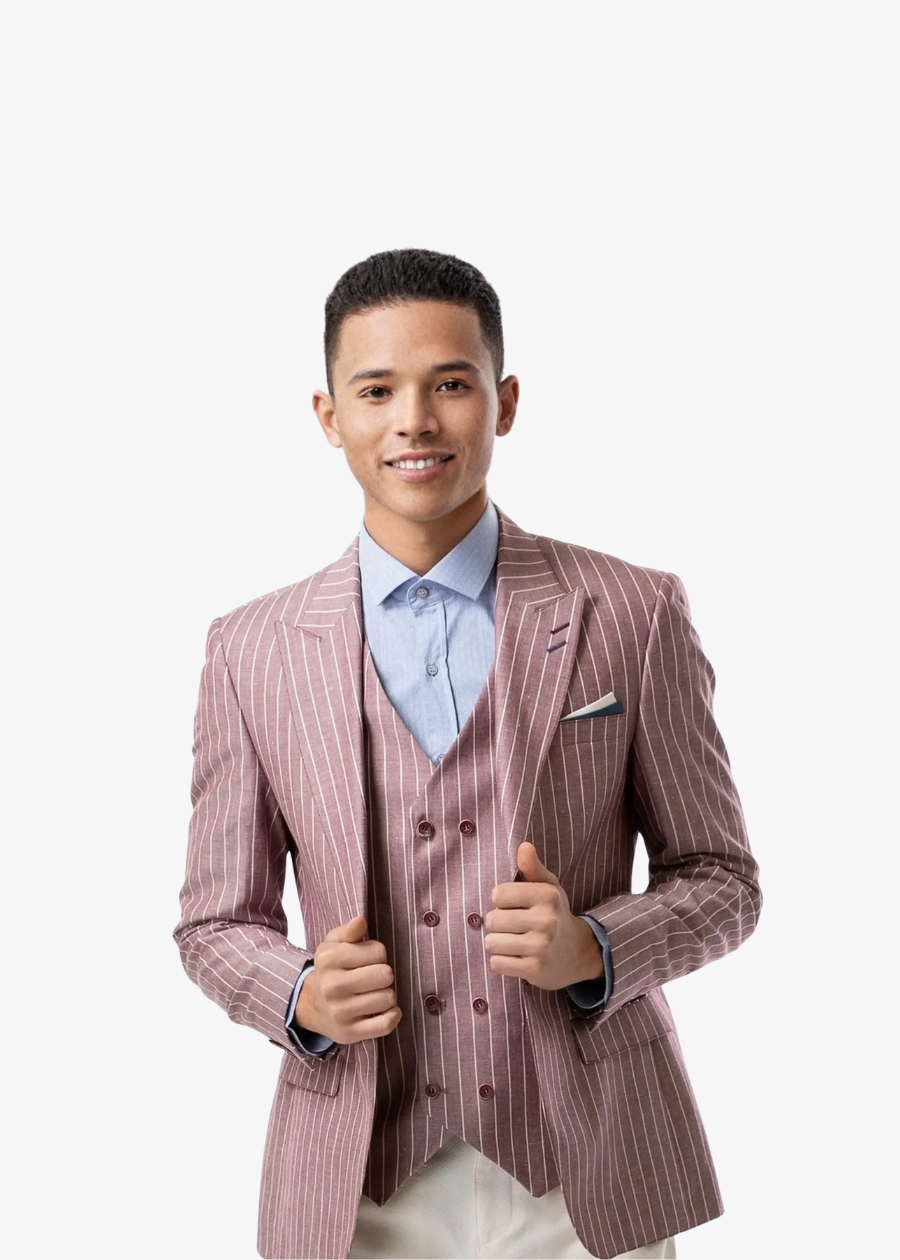 Slim Fit Vest Light Burgundy