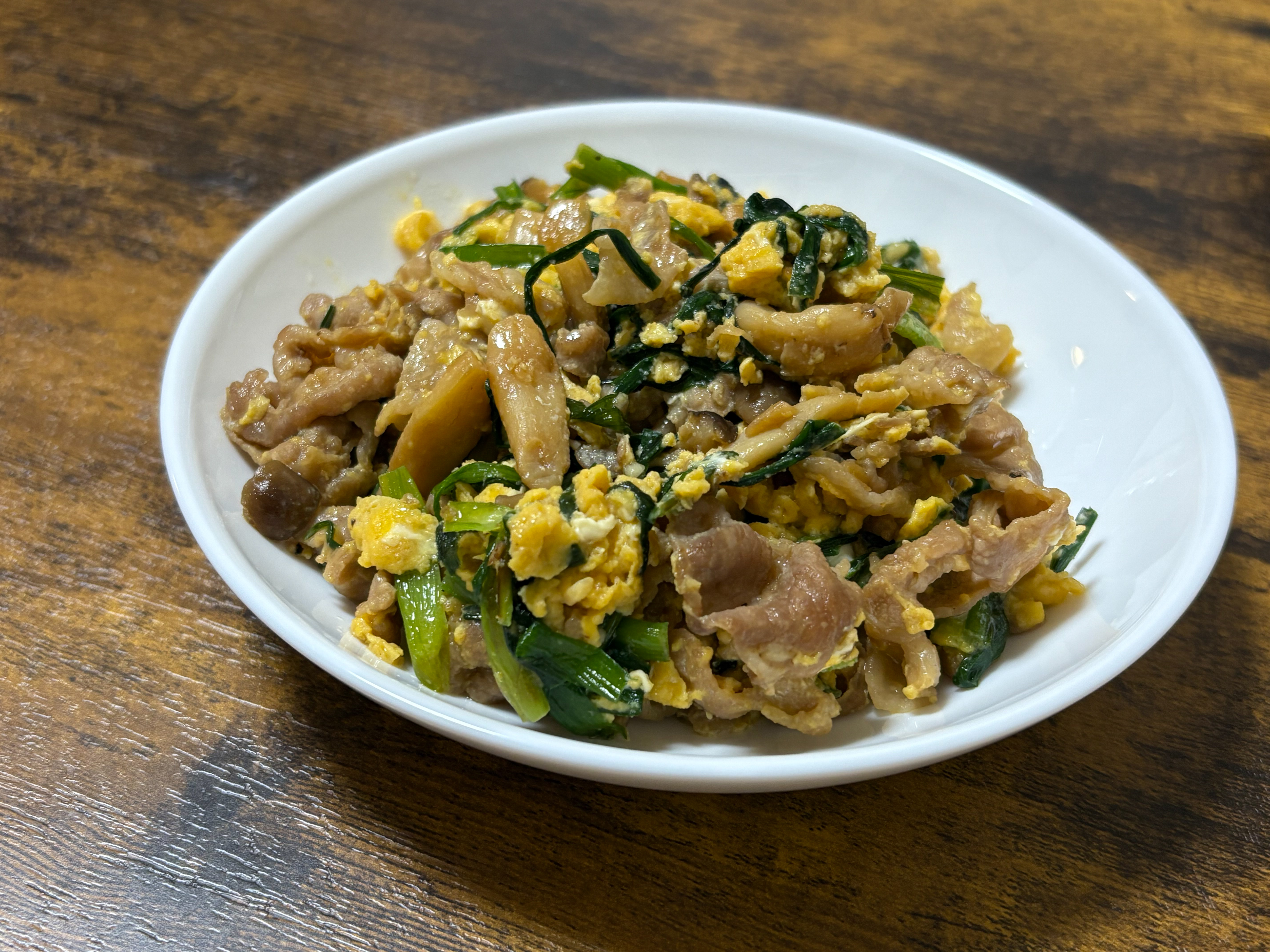 豚バラのニラ玉