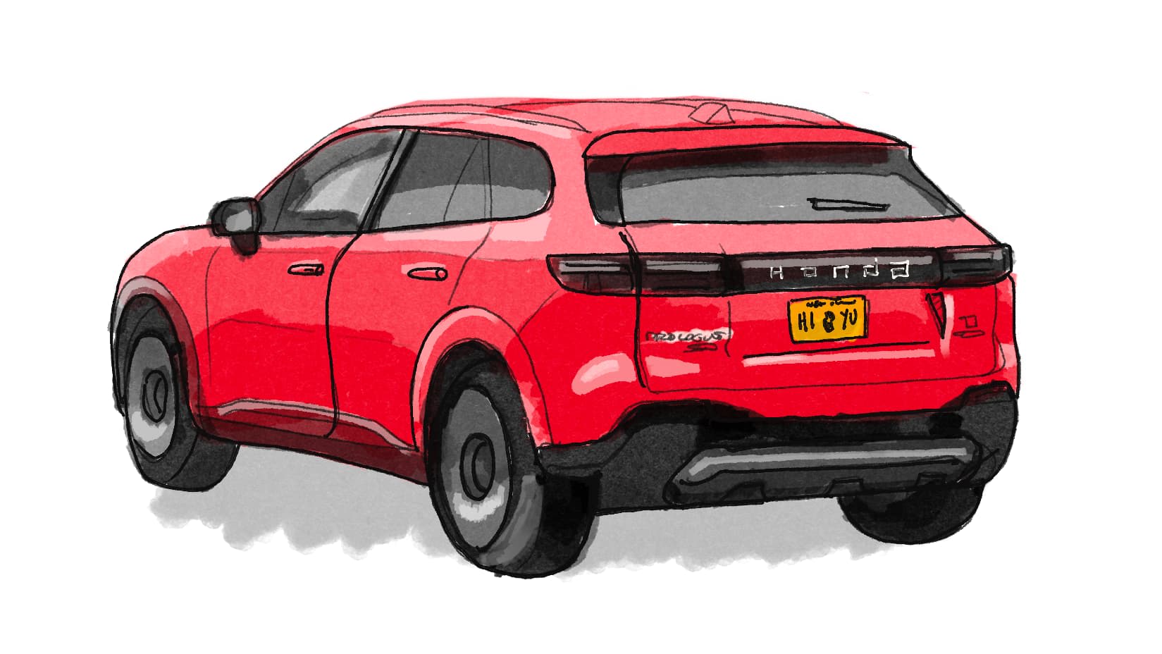 Drawing of Honda Prologue crossover SUV