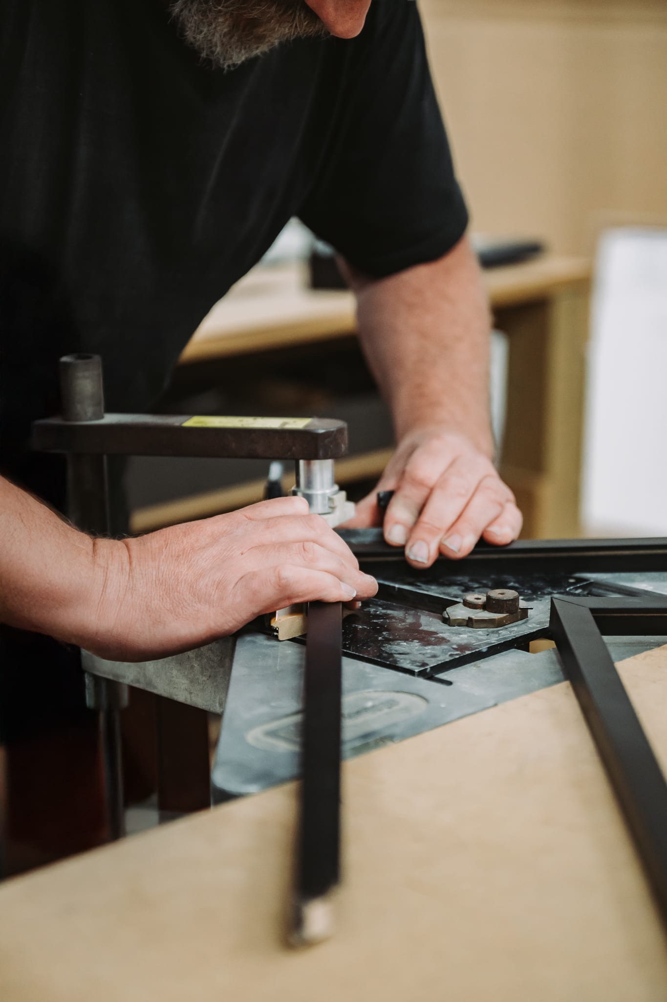 Assembling a timber frame in the Otway Print workshop