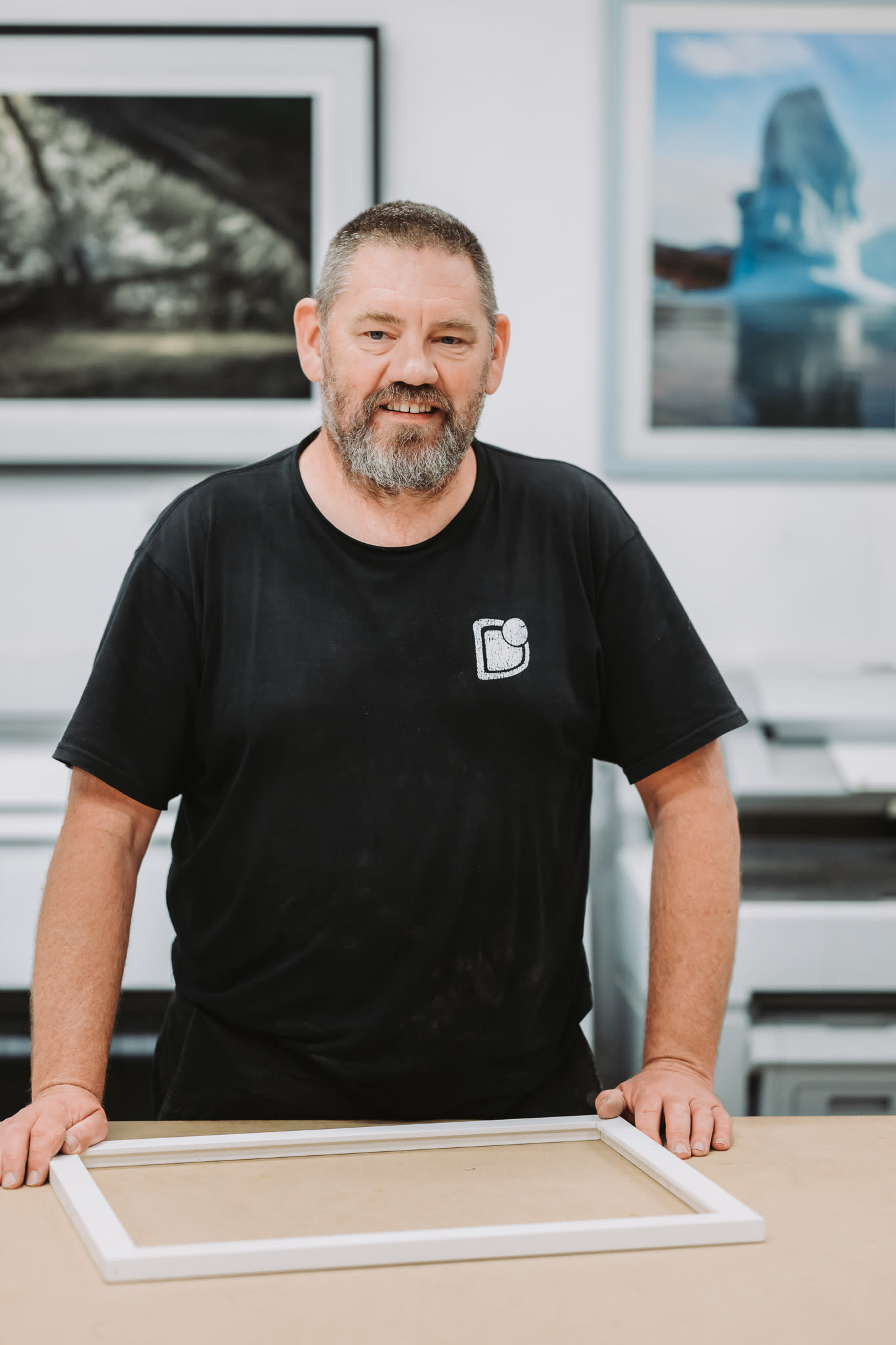 Tim, founder of Otway Print and Frame, in his Otway Ranges workshop