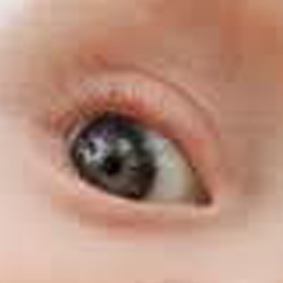 The same crop from a copy sent through Messenger, blocky and soft