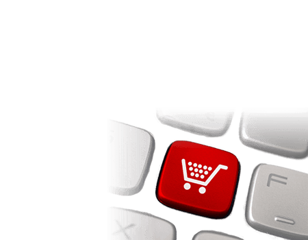 Keyboard with red shopping card button