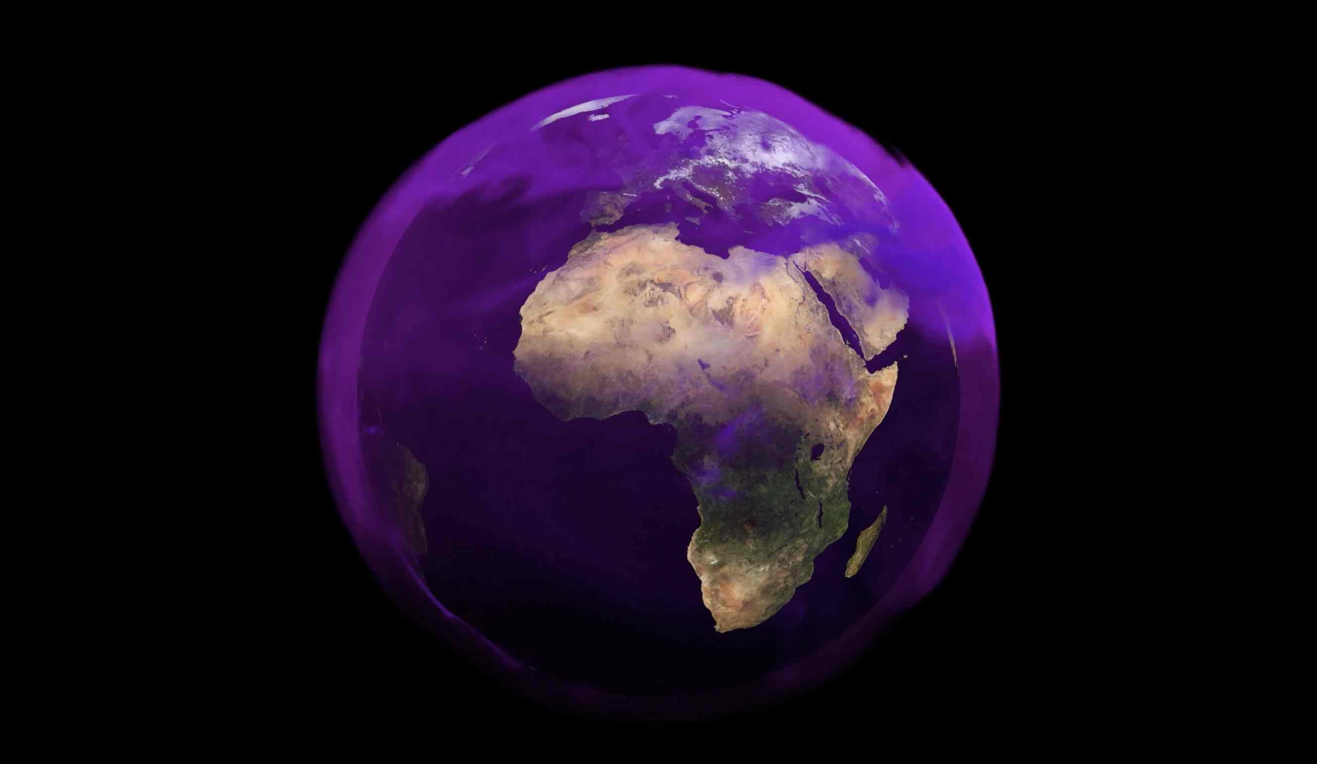 NASA's visualization of methane emissions worldwide.
