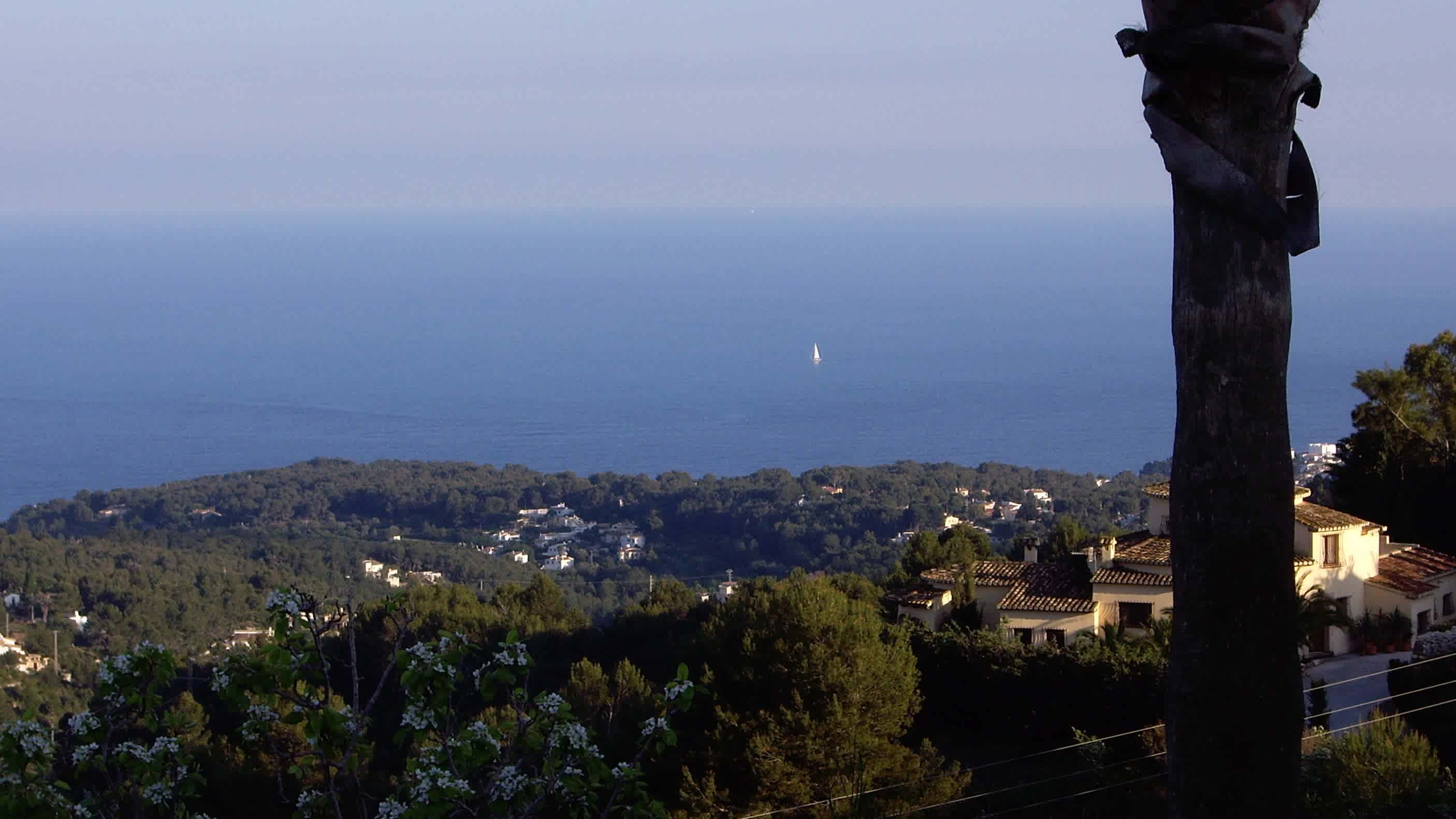 Eine Landschaft mit Meer im Hintergrund