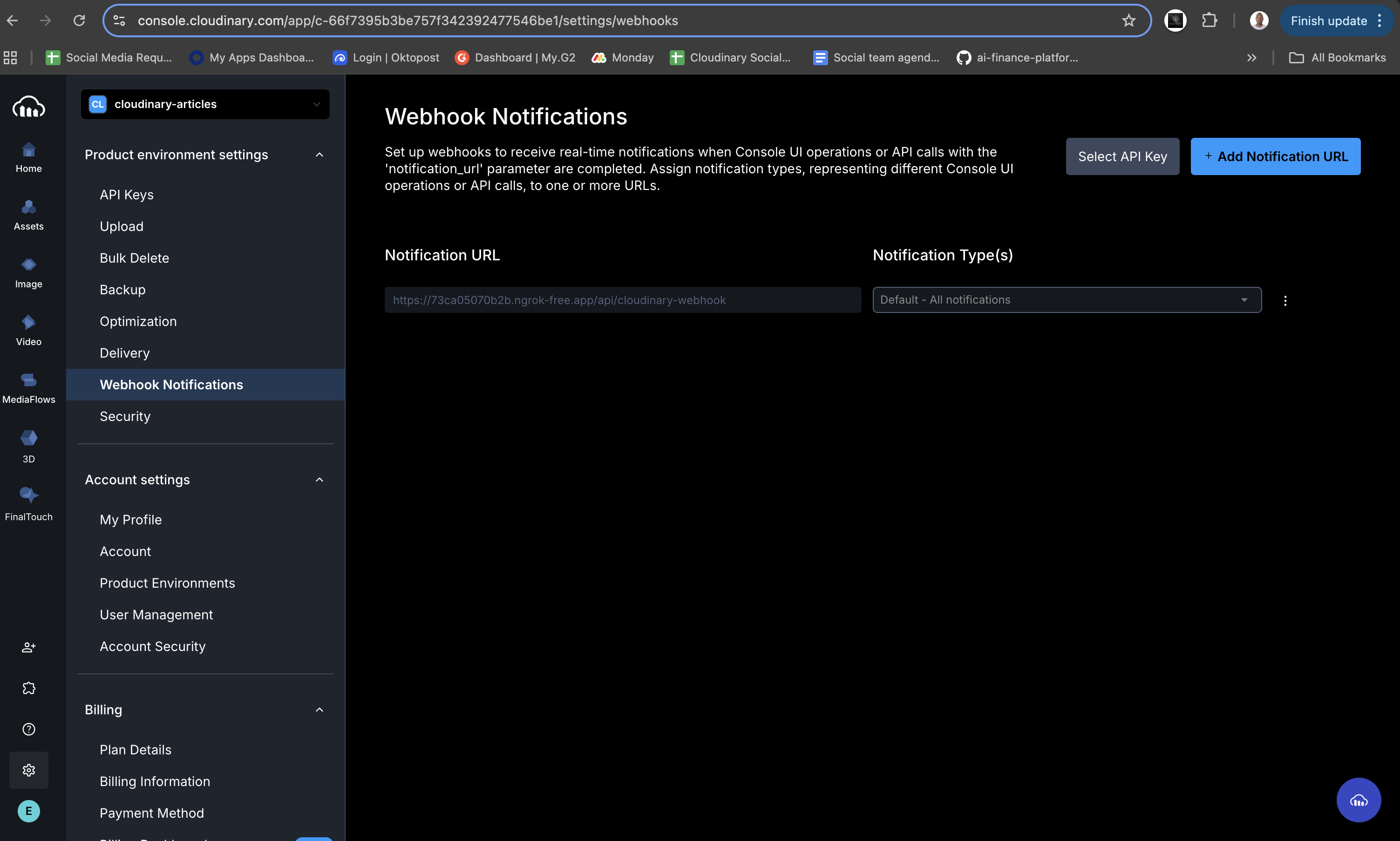 Webhook notifications