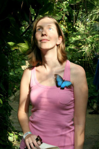 Butterfly woman image with embedded clipping path