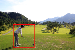 Golfer with bounding-box area of interest