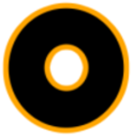 Use an orange color for the outline of a transparent shape.