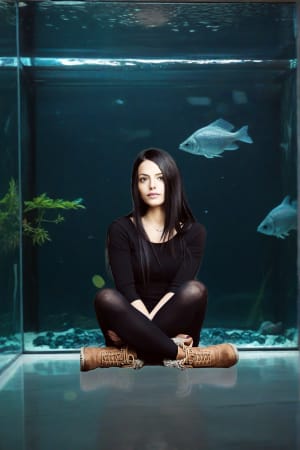 Image with fish tank background