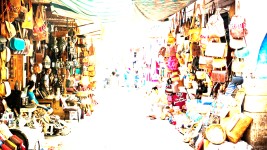 Market scene with convolution applied