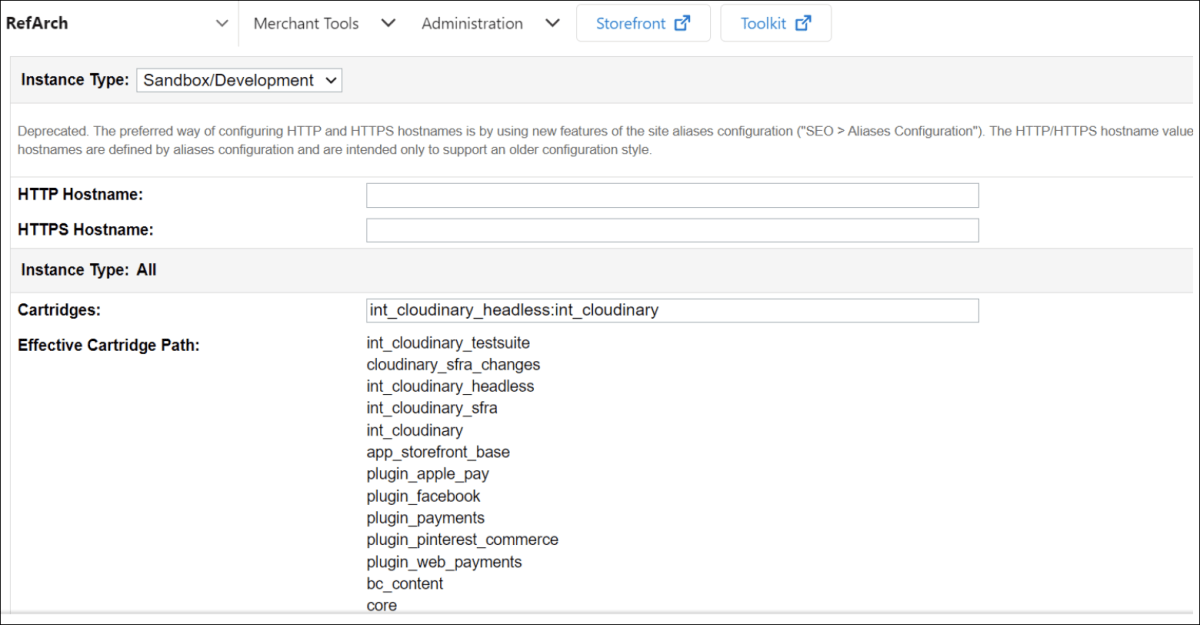 Open Commerce API Settings Open Commerce API Settings