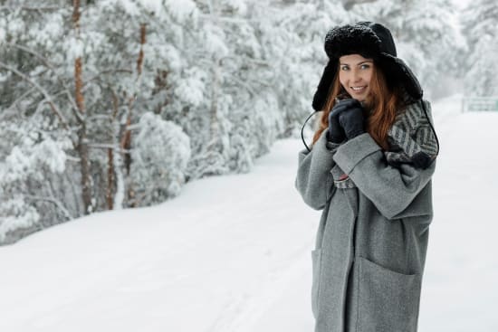 Woman dressed fashionably for winter