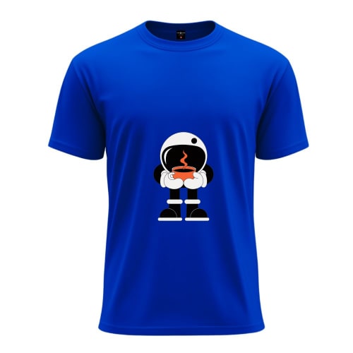 Astronaut sticker on t-shirt