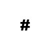 an image with a black background and a light gray %23 character on it