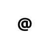 an image with a black background and a light gray %40 character on it